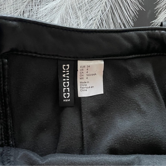 H&M High Waisted Faux Leather Fringe Tassel Skirt - Picture 2 of 3
